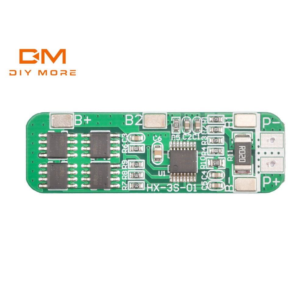 DIYMORE Bảng mạch bảo vệ pin Lithium 3S 12V 18650 10A chuyên dụng