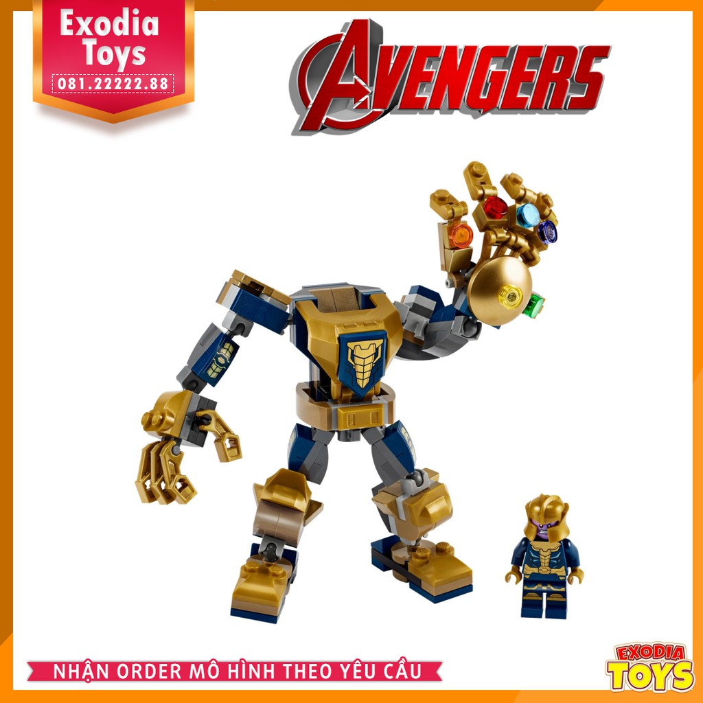 Xếp hình Marvel Avenger Chiến Giáp Của Thanos : Thanos Mech - BELA 11504 Ideas 76141
