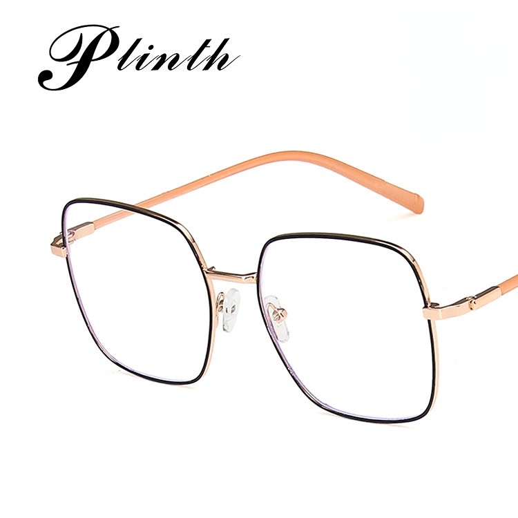 Kính bảo vệ bức xạ thời trang dành cho nữ Gọng kính lớn chất liệu kim loại chống ánh sáng xanh