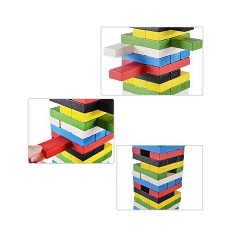 Đồ Chơi Rút Gỗ Màu 54 Thanh Size To - Domino Màu Cho Bé