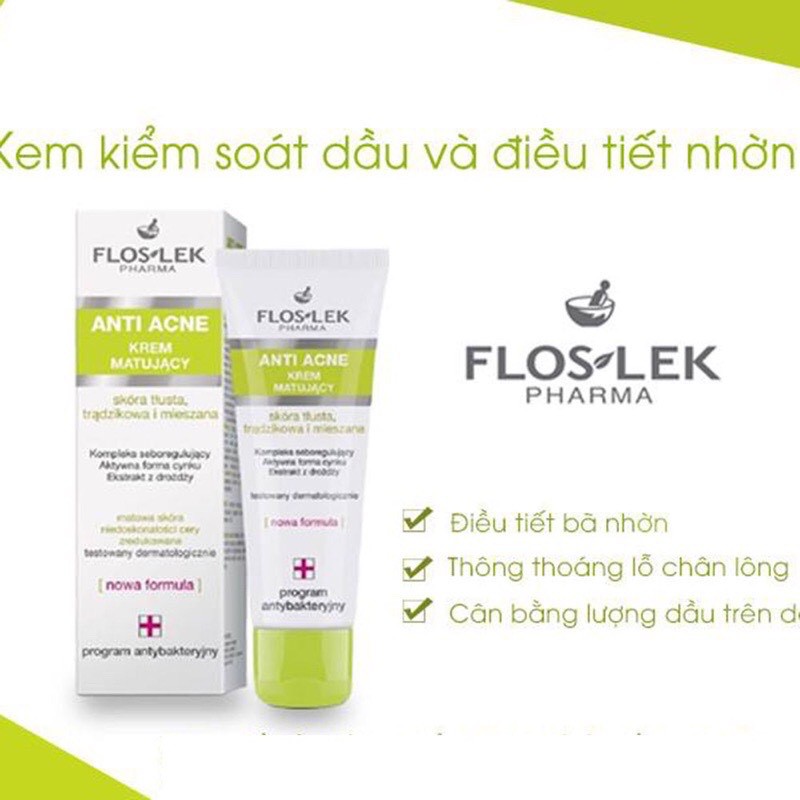 {CHÍNH HÃNG} Kem dưỡng FLOSLEK-kiểm soát dầu và điều tiết bã nhờn 50ml