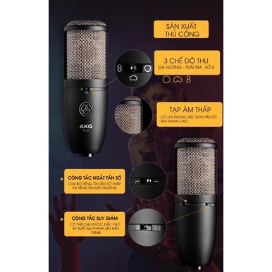 Micro AKG P420 - Micro Vocal Condenser Thu Âm Phòng Studio - Chính Hãng Áo (Bảo Hành 24 tháng) - Tặng Dây Micro