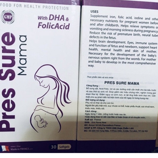 pres sure mama made in pháp(phụ nữ có thai,cho con bú,người ốm yếu suy nhược thiếu máu,thiếu sắt, dưỡng chất cần bổ sung