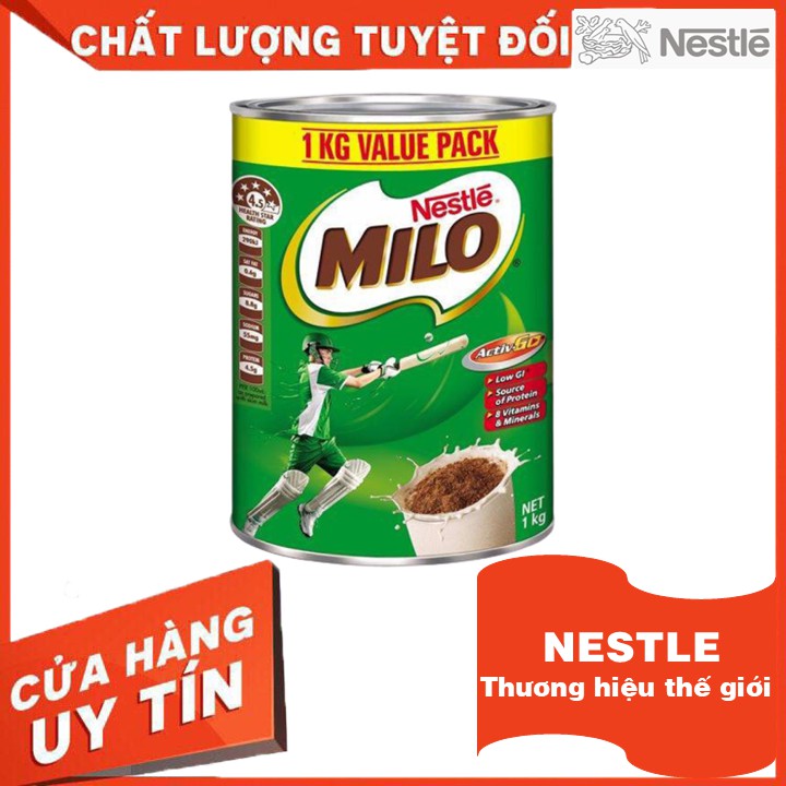 Milo úc 1kg dành cho trẻ 2 tuổi trở lên, giúp tăng chiều cao, hỗ trợ trí não, tăng cường thể lực,trí lực và sức đề kháng