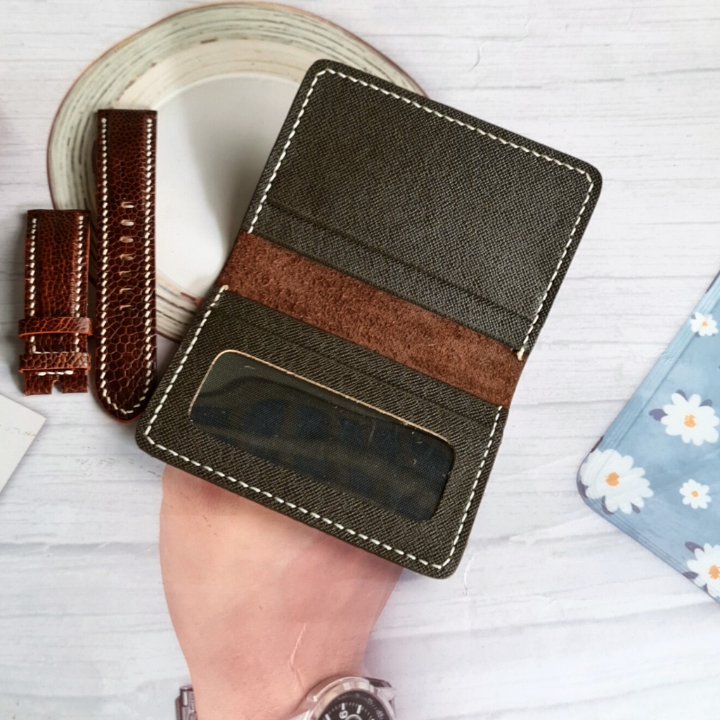 Ví Mini Nam Nữ WEMODA đựng card da bò Saffiano nhiều màu cao cấp bảo hành 24 tháng