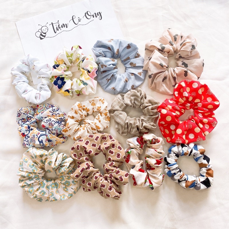 Dây buộc tóc vải - scrunchies vải nhiều màu
