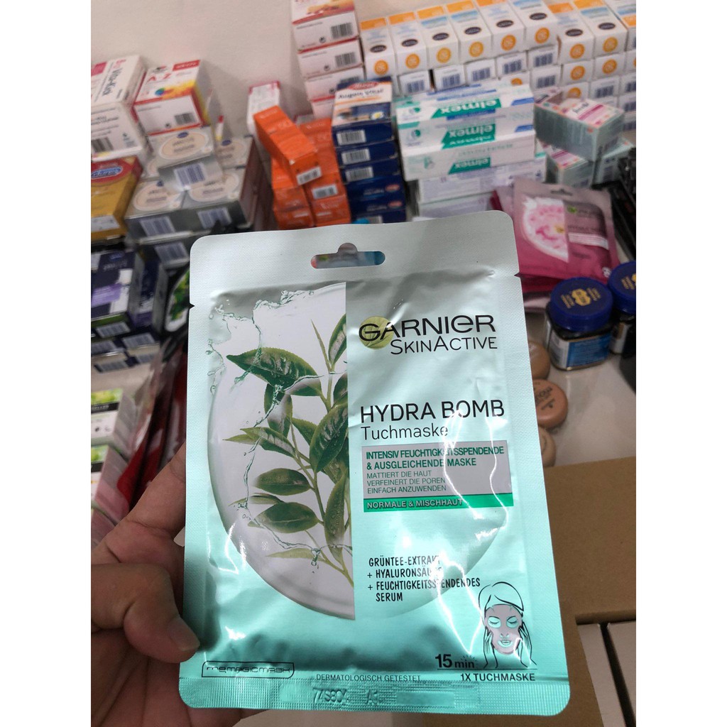 Mặt nạ vải chứa huyết thanh Garnier Hydra Bomb Hàng Đức