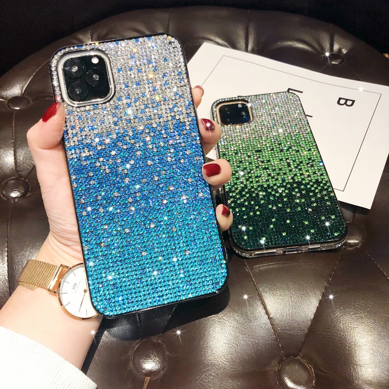 Ốp Điện Thoại Mềm Đính Đá Giả Lấp Lánh Cho iphone 11 12 13 pro max 6 6s 7 8 plus x xs xr xs max