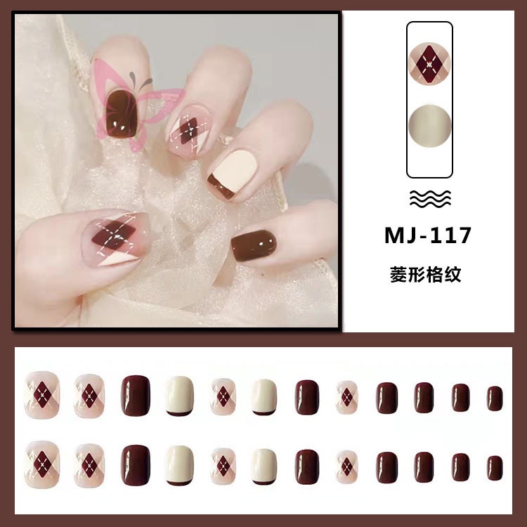 Set 24 Miếng Dán Trang Trí Móng Tay Thời Trang Thu Đông