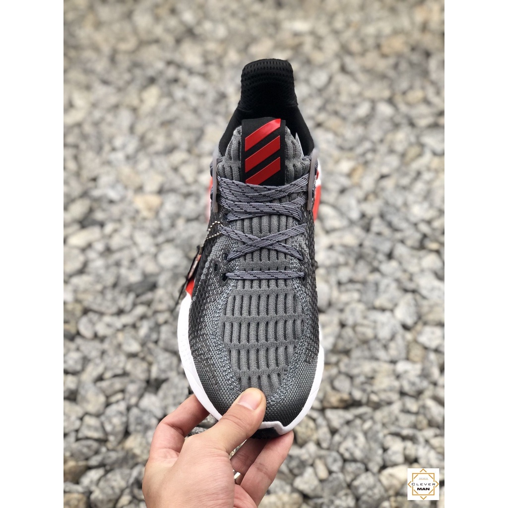 Giày thể thao sneaker nam nữ ALPHABOUNCE INSTINCT M 2020 xám gót đỏ