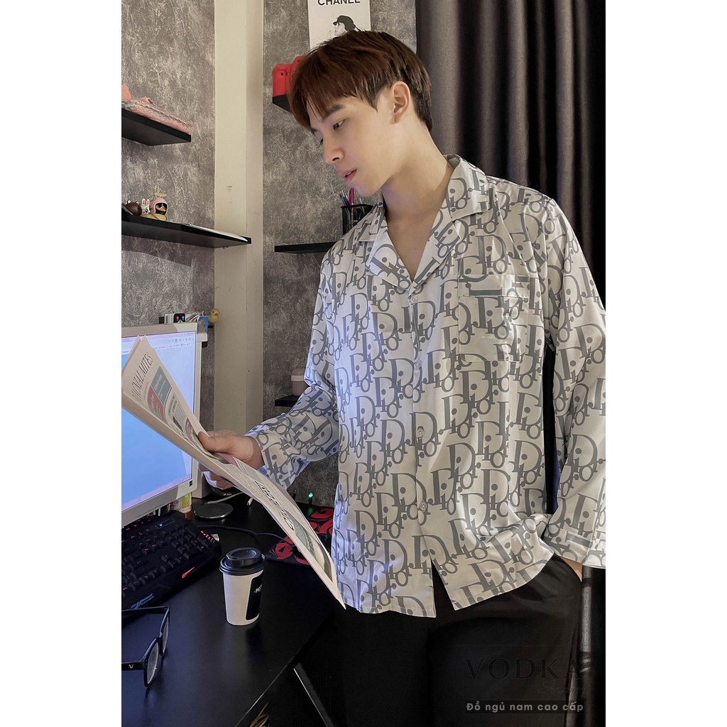 Đồ ngủ nam pijama nam VODKA LUXURY lụa satin loại 1 mềm mại, mỏng nhẹ thoáng mát sang chảnh D36