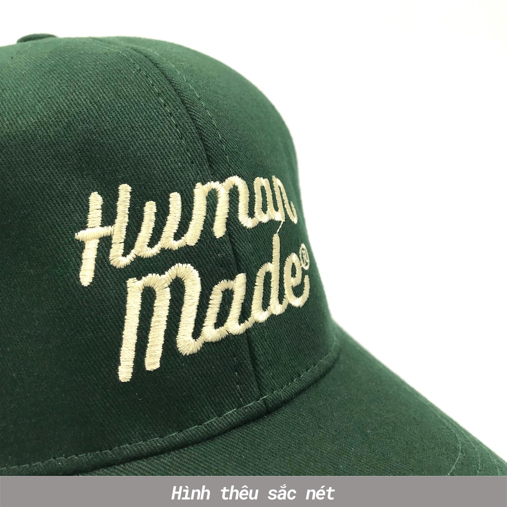 Mũ lưỡi trai Unisex  Nón kết Ulzzang thêu chữ HUMAN MADE chất kaki cao cấp Molly Fashion – NK19