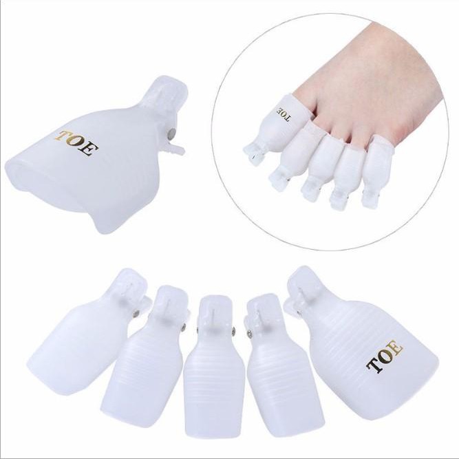 Kẹp ủ phá gel móng chân silicon dẻo siêu bền độ hút cao set 5 cái nail Jeliva Chính Hãng