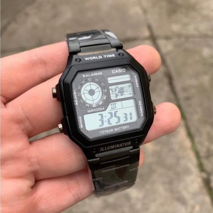 (Thẻ bảo hành 12 tháng) Đồng hồ nam Casio AE 1200-WHD classic chống nước , dây thép không gỉ-Đồng.hồ.casio | BigBuy360 - bigbuy360.vn