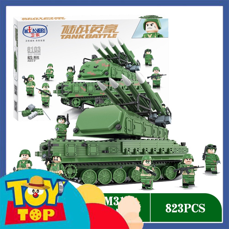 Đồ chơi lắp ráp quân đội xe tăng tên lửa phòng không quân sự Buk 9M317 xếp hình Winner 8103 với 823 mảnh ghép