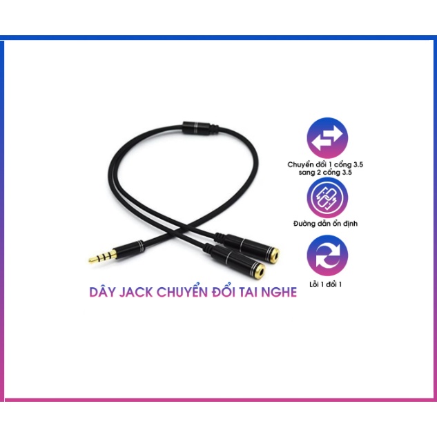 Jack gộp và chia audio và mic 3.5mm Jack gộp tai nghe 3.5 bọc chống đứt