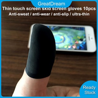 【GTD | COD】 10Pcs Mobile Finger Sleeve TouchScreen Game Controller Sweatproof Gloves for Phone Gaming