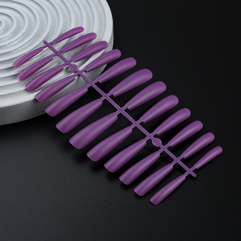 Set 24 Móng Tay Giả Màu Sắc Trơn Siêu Dài Size XXXL