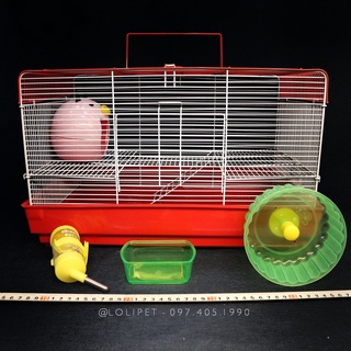 Lồng hamster heo con vuông lớn - lolipet hamster , thỏ cảnh , nhím cảnh , chuột lang