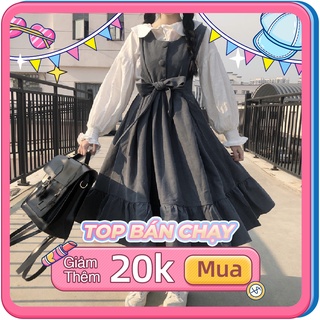 Váy Đầm Lolita Ulzzang Cột Nơ 2020 (Tặng Nơ)