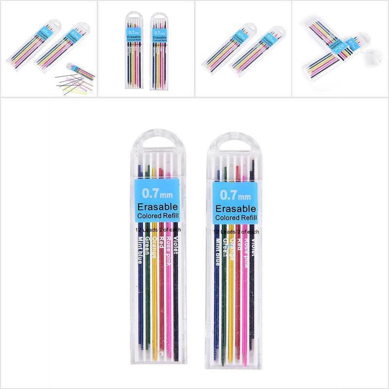 Hộp ruột bút chì bấm màu 0.7mm có thể xóa được chuyên dụng