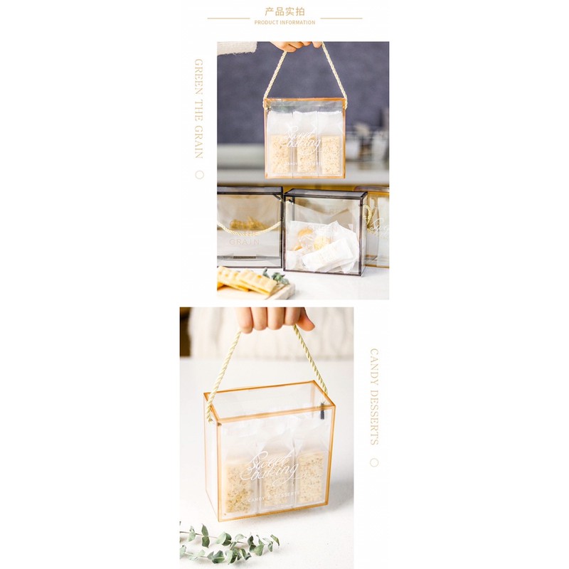 Hộp mica trong suốt kèm quai xách