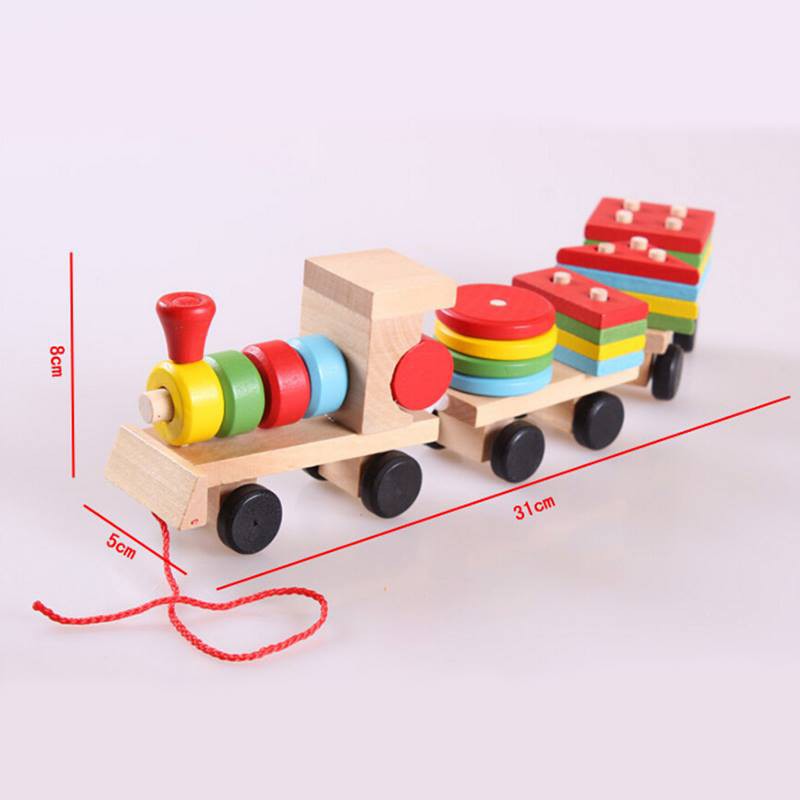 Tàu thả hình khối- Đồ chơi gỗ thông minh