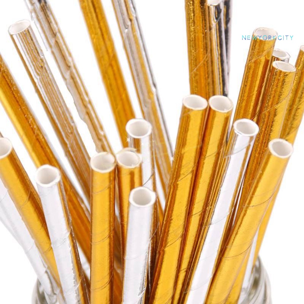 Set 25 Ống Hút Giấy Dùng Một Lần Phân Hủy Sinh Học Cho Tiệc Sinh Nhật