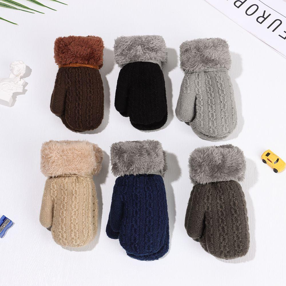 ORIENTLII Găng Tay Mùa Đông Mềm Mại Dày Dặn Ấm Áp Cho Bé 1-4 Tuổi