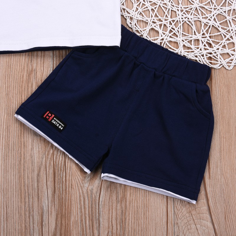 Set áo thun tay ngắn kèm quần lưng thun họa tiết ngôi sao cá tính cho bé trai