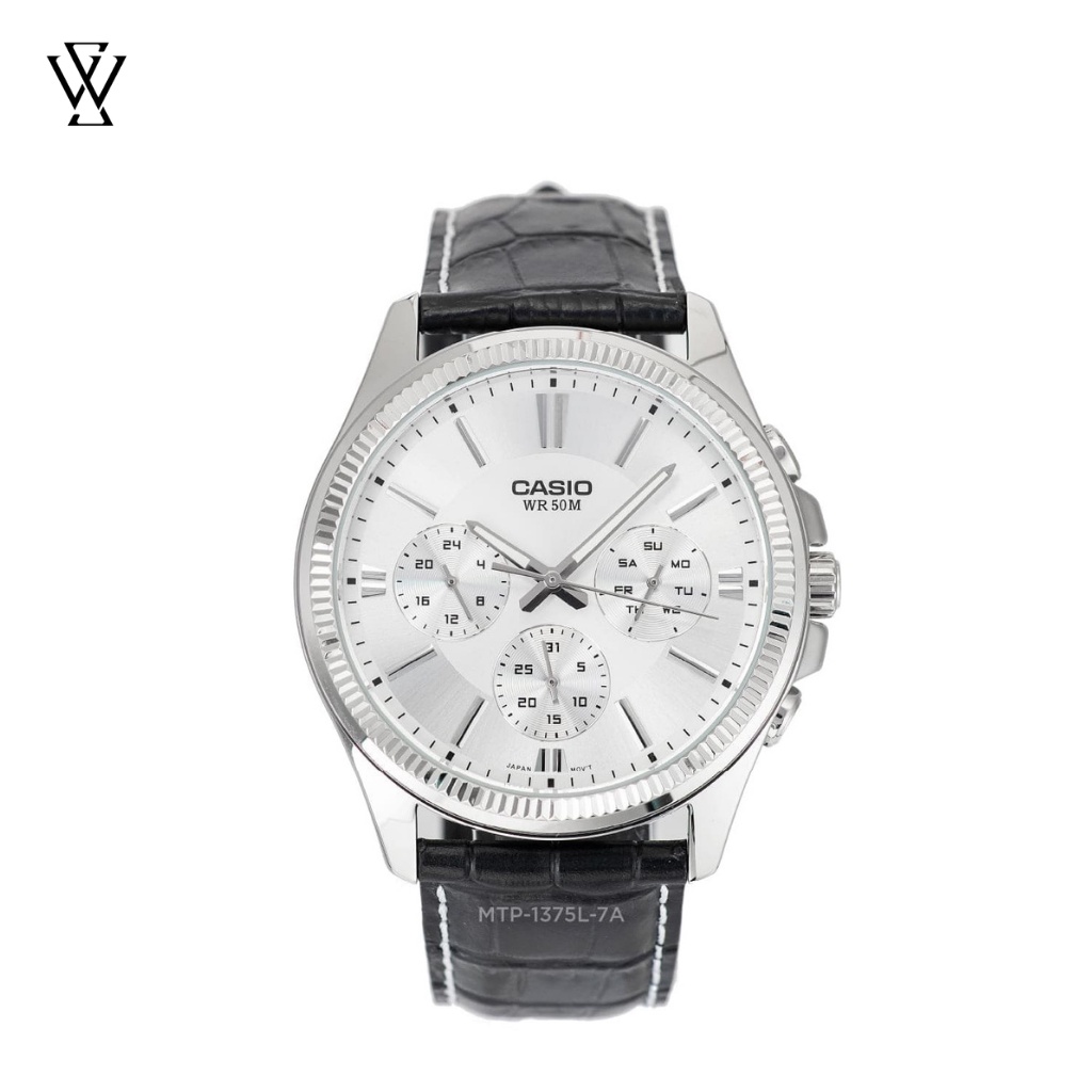 Đồng Hồ Quartz Nam Casio WATCHSTORE MTP-1375L-7AVDF Thiết Kế Kính Khoáng 42mm, Dây Đeo Da Và Vỏ Thép Không Gỉ