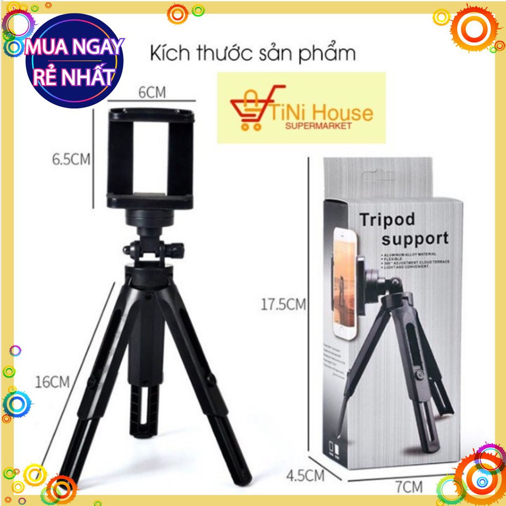 Đế 3 chân giá đỡ điện thoại máy ảnh -Tripod xoay 360 độ mini dựng 3 chân livestream⭐Tay cầm quay phim chụp ảnh⭐D-GD368