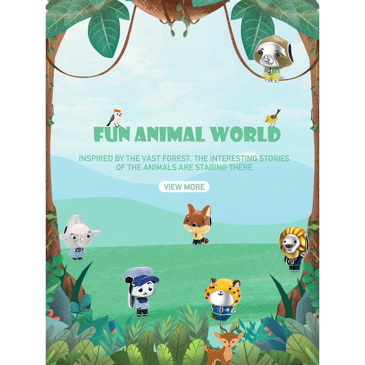 Phụ kiện hạt Bamoer SCC1960 bạc 925 kiểu động vật dễ thương thời trang để làm trang sức thủ công với 6 loại tùy chọn