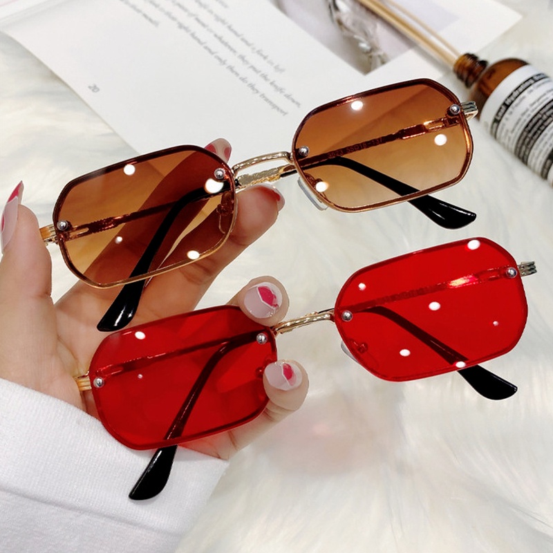 (KIQI-FASHION) COD Kính Mát Thời Trang Hình Chữ Nhật Chống Tia Uv400 Chất Lượng Cao