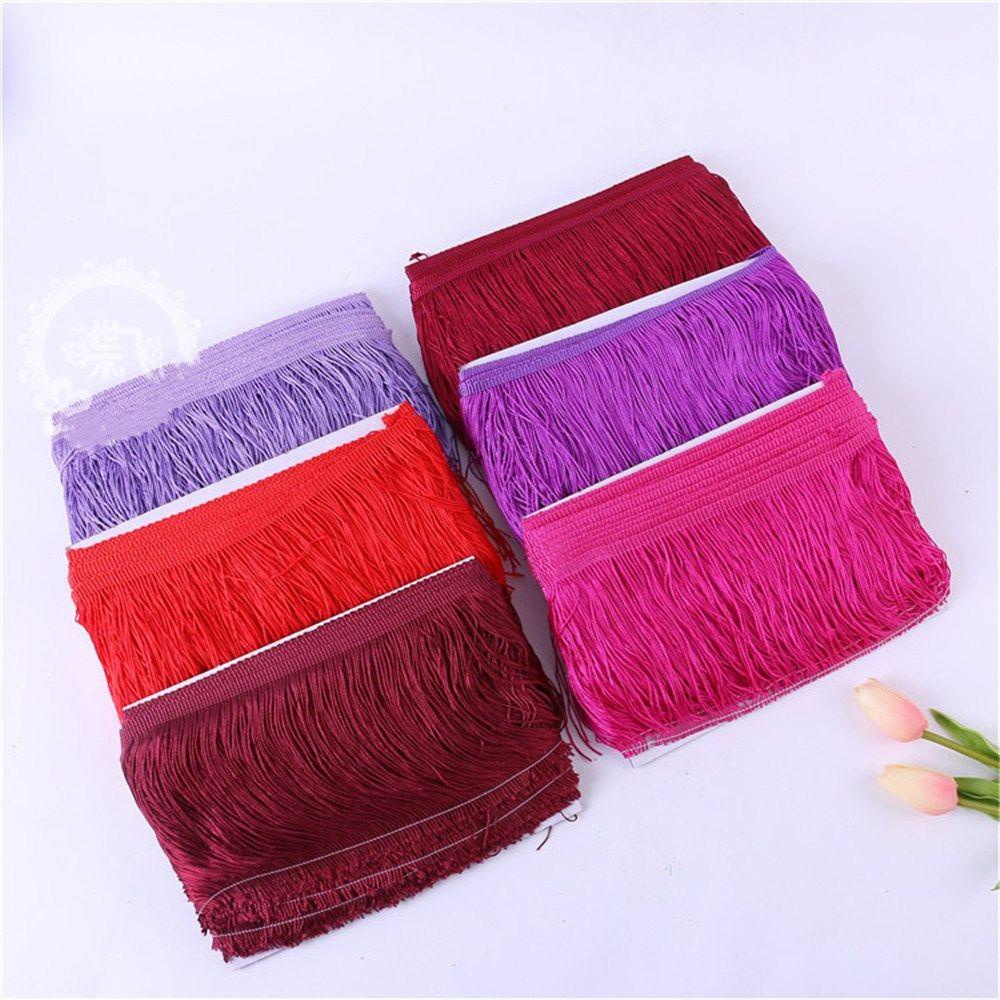 Cuộn dây tua rua nhiều màu sắc trang trí đầm/làm đồ thủ công DIY 10 yard