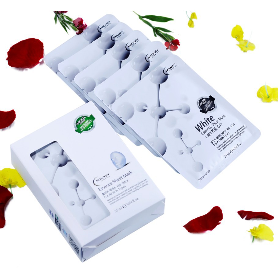 Mặt nạ giấy dưỡng trắng da White làm trắng &amp; cung cấp khoáng chất HOLIKEY Hàn Quốc 25ml giúp da trắng sáng mịn tự nhiên