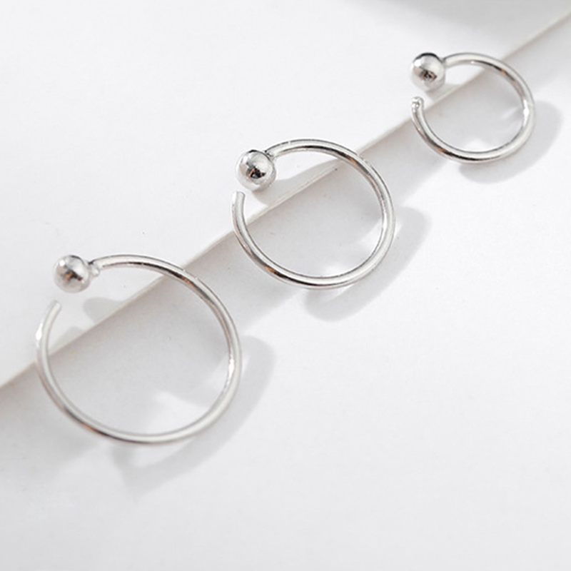 flowersqueen HOOPS Khuyên Tai Tròn Mạ Bạc Thời Trang Cho Nữ