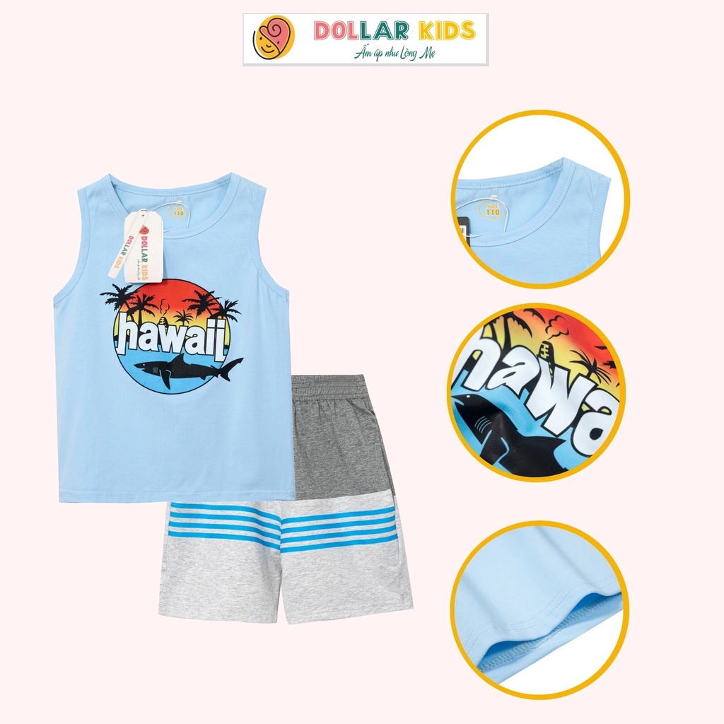 Đồ Bộ Bé Sát Nách Bé Trai DOLLARKIDS Cho Bé từ 3 đến 12 tuổi