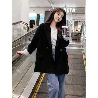 [Sẵn ĐEN size S] Size S~XL_𝐎𝐫𝐝𝐞𝐫 𝟐-𝟑 𝐭𝐮𝐚̂̀𝐧_Áo khoác blazer phong cách Hàn Quốc đơn giản