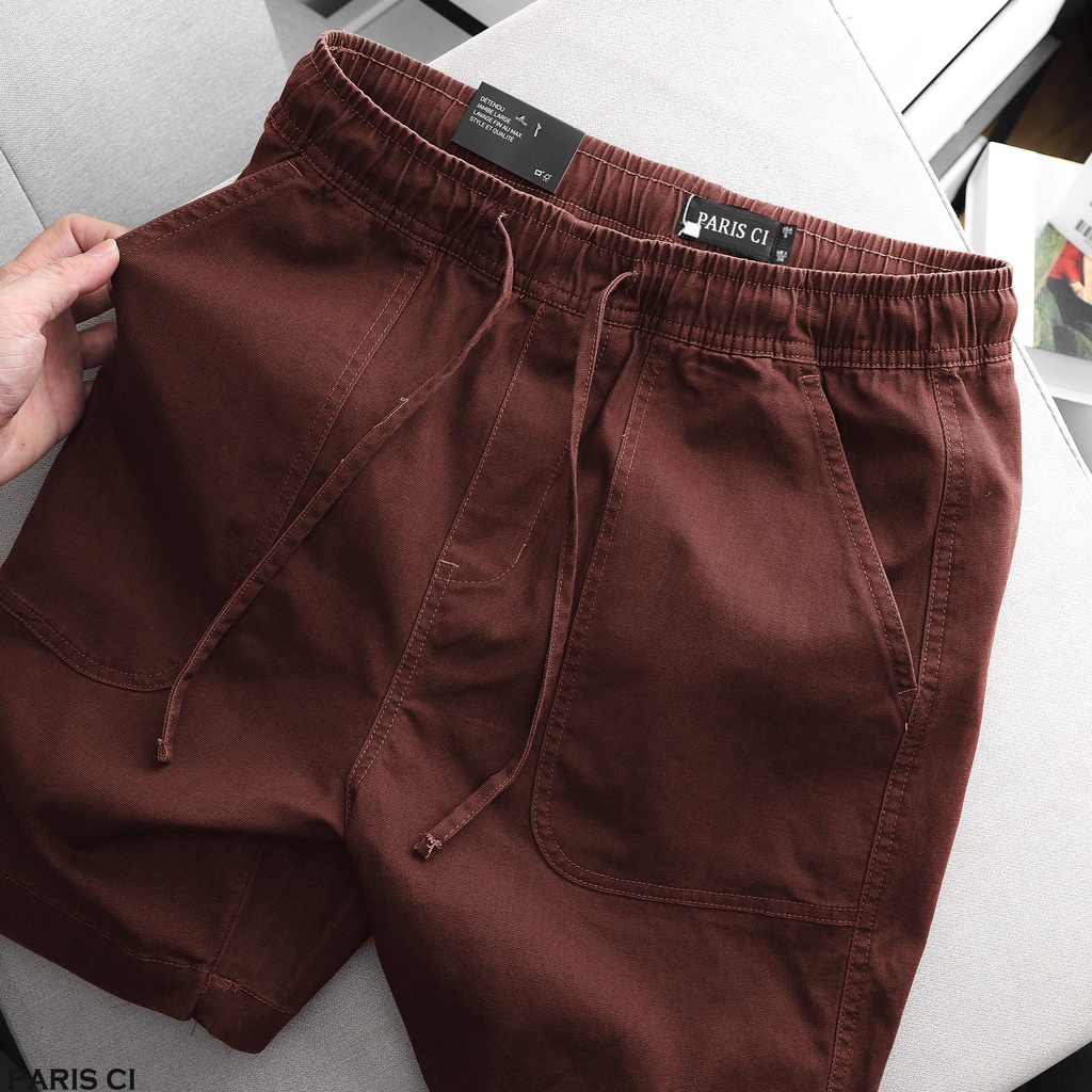 Quần short kaki Túi đắp PARIS CIS SKU02 với chất liệu kaki denim dày dặn khỏe khoắn - Form chuẩn tôn dáng