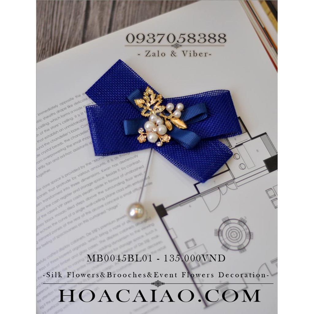 Brooch hoa cài áo unisex MB0045BL01