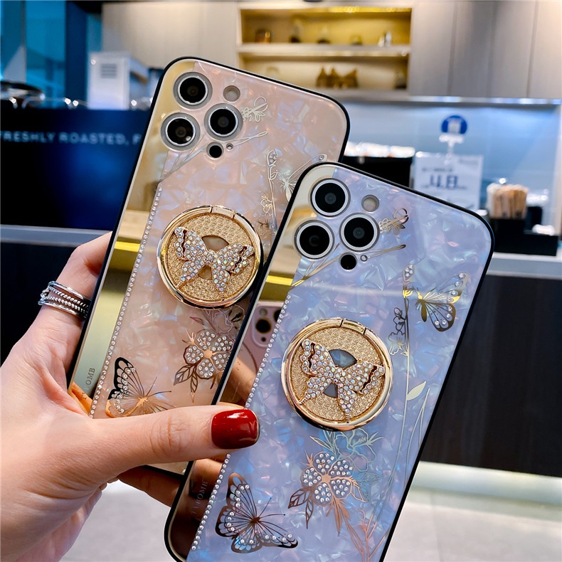 CHÍNH HÃNGỐp hãng TYBOMB BƯỚM KÈM IRING lưng gương kính bảo vệ camera iphone 7 8 XS X PLUS 11 12 13 14 MINI PRO MAX