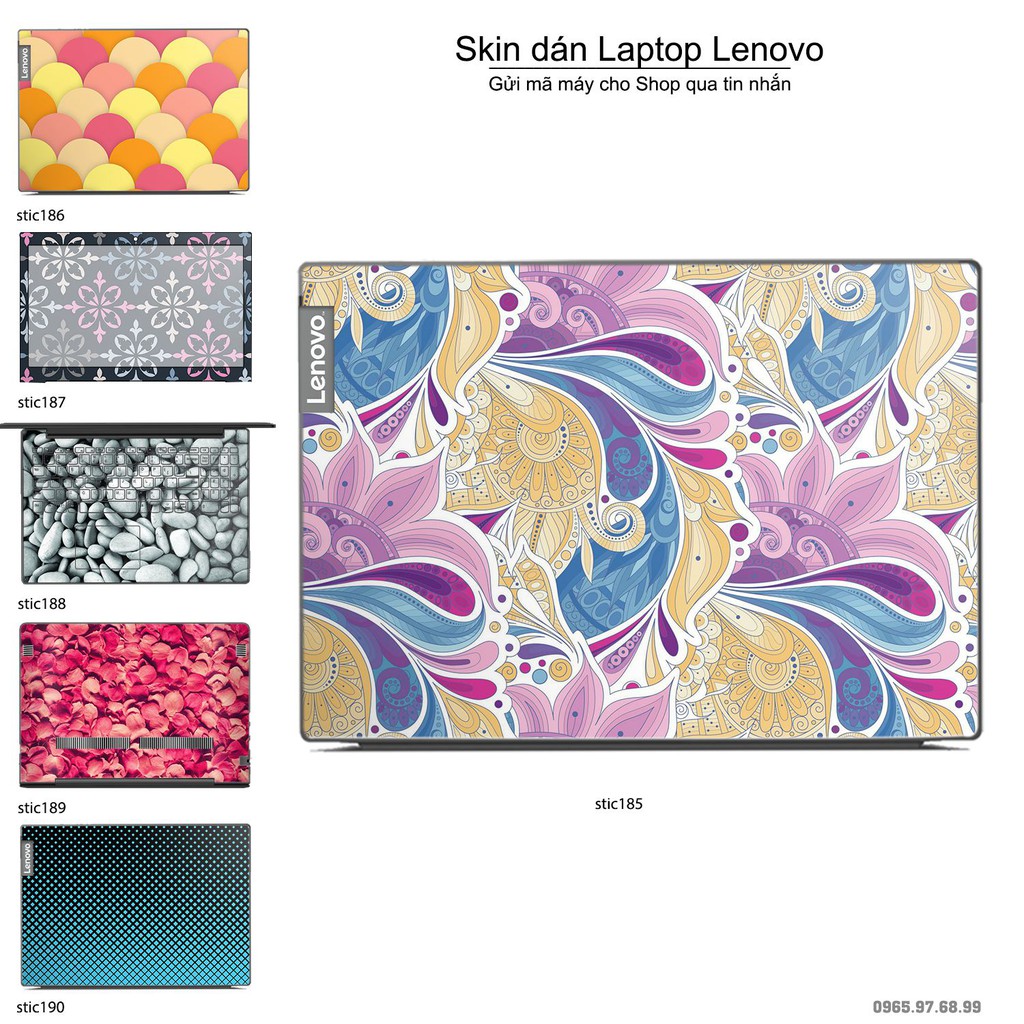 Skin dán Laptop Lenovo in hình Hoa văn sticker nhiều mẫu 31 (inbox mã máy cho Shop)