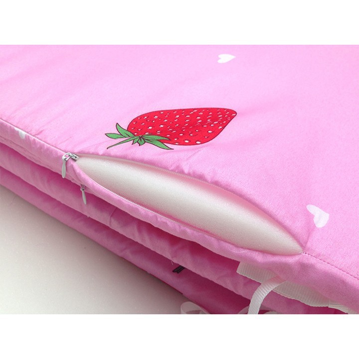 Bộ Quây Cũi Bốn Tấm Tránh Va Đập Vải Polycotton Cho Bé