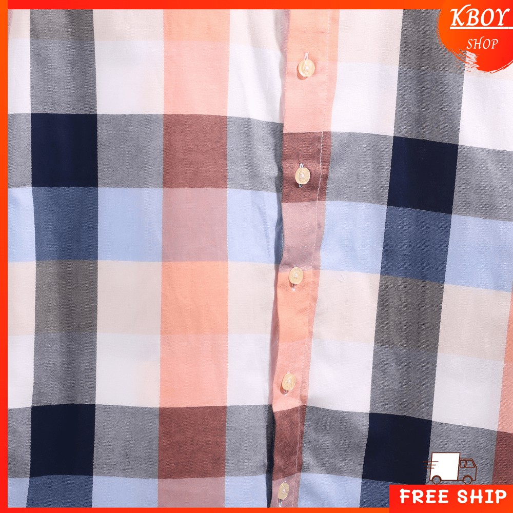 Áo sơ mi nam tay ngắn cotton spandex caro vải co giãn nhẹ mềm mịn thoáng mát - T04 | BigBuy360 - bigbuy360.vn