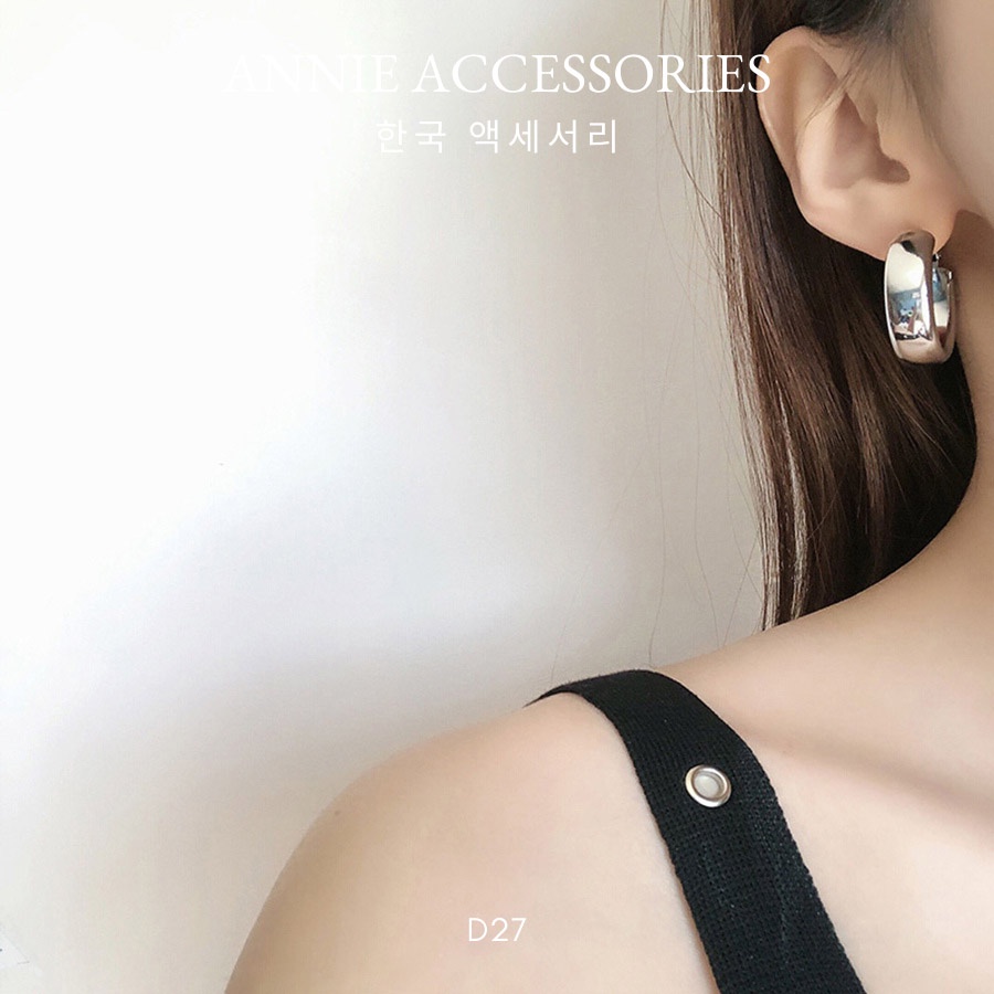 Bông tai tròn mạ vàng cá tính dành cho nữ ANNIE - D27