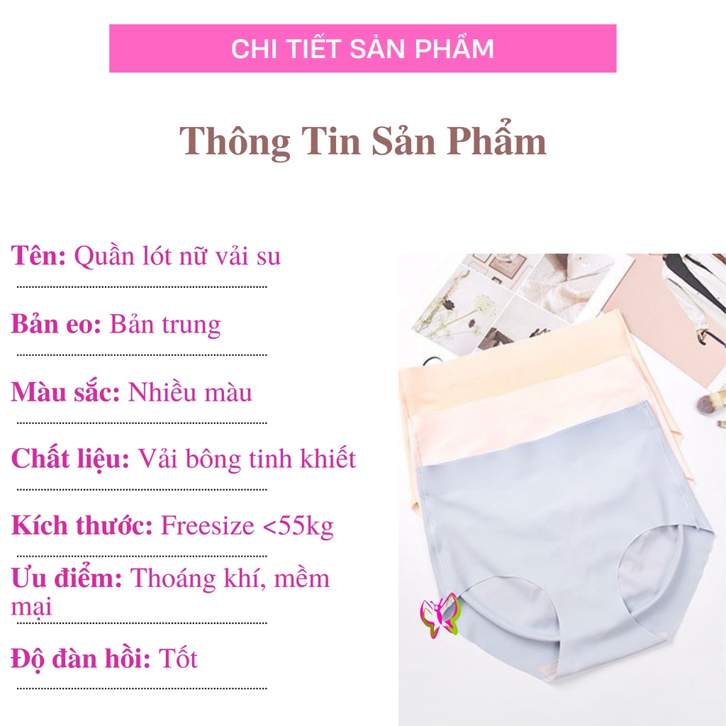 Quần lót nữ su đúc thun lạnh lưng cao không đường may, trẻ trung, thoải mái, thoát mát (MS 03097) Anna Shop