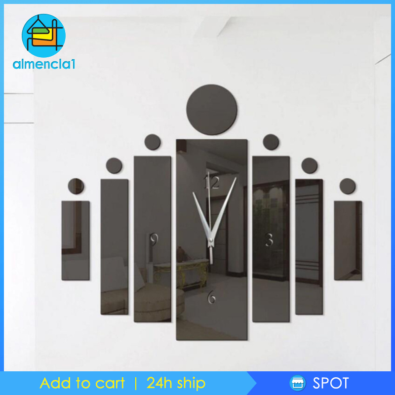 1 Đồng Hồ Dán Tường 3d Kiểu Dáng Hiện Đại