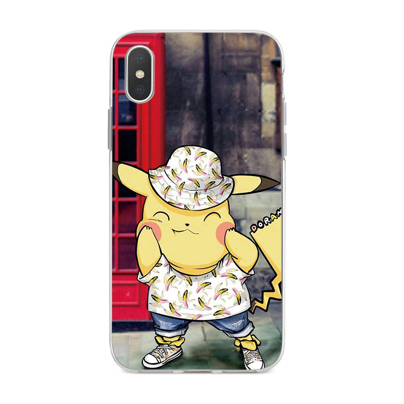 Ốp điện thoại TPU Silicone mềm hình Pikachu đáng yêu cho iPhone X 6 6s 6Plus 6s Plus 7 7Plus 8 8Plus 5 5s SE