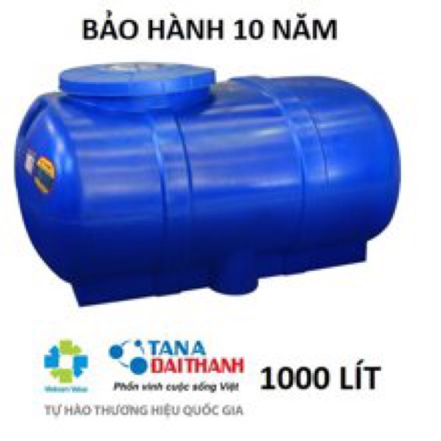 Bồn nước nhựa Đại Thành 300l-1000l nằm, bảo hành 10 năm